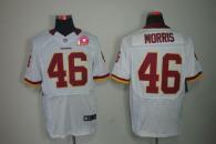 Nike Washington Redskins -46 Alfred Morris White With 80TH Patch Men's Stitched NFL Elite Jersey