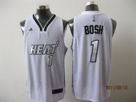 Miami Heat -1 Chris Bosh White Silver No Stitched NBA Jersey