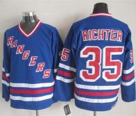 New York Rangers -35 Mike Richter Blue CCM Heroes of Hockey Alumni Stitched NHL Jersey