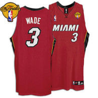 Miami Heat Finals Patch #3 Dwyane Wade Red Stitched Youth NBA Jersey