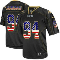 Nike New Orleans Saints -94 Cameron Jordan Black NFL Elite USA Flag Fashion Jersey
