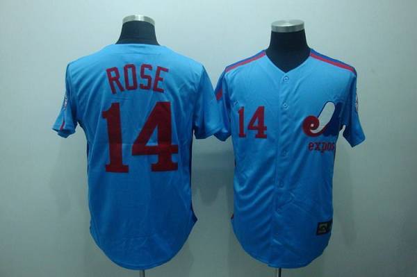 Mitchell and Ness Expos -14 Pete Rose Blue Stitched Throwback MLB Jersey