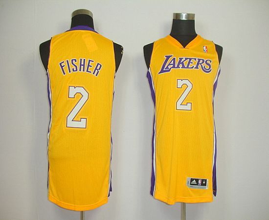 Revolution 30 Los Angeles Lakers -2 Derek Fisher Yellow Stitched NBA Jersey