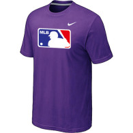 MLB Logo Heathered Nike Purple Blended T-Shirt