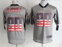 Nike Houston Texans -90 Jadeveon Clowney Grey Mens Stitched NFL Elite USA Flag Fashion Jersey