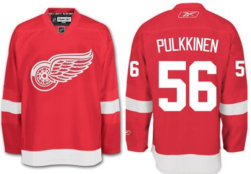Detroit Red Wings -56 Teemu Pulkkinen Red Stitched NHL Jersey