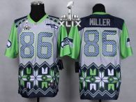 Nike Seattle Seahawks #86 Zach Miller Grey Super Bowl XLIX Men's Stitched NFL Elite Noble Fashion Je