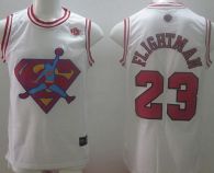 Chicago Bulls -23 Michael Jordan White Flightman Stitched NBA Jersey