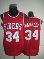Philadelphia 76ers -34 Charles Barkley Red Throwback Stitched NBA Jersey