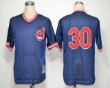 Mitchell And Ness Cleveland Indians -30 Joe Carter Blue Throwback Stitched MLB Jersey