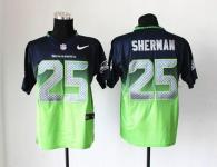 Nike Seattle Seahawks #25 Richard Sherman Steel Blue Green Men's Stitched NFL Elite Fadeaway Fashion