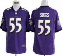 Nike Ravens -55 Terrell Suggs Purple Team Color Stitched NFL Game Jersey