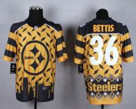 Nike Pittsburgh Steelers #36 Jerome Bettis Gold Men's Stitched NFL Elite Noble Fashion Jersey