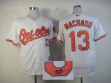 Autographed MLB Baltimore Orioles #13 Manny Machado White Cool Base Stitched Jersey