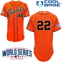 San Francisco Giants #22 Will Clark Orange Alternate Cool Base W 2014 World Series Patch Stitched ML