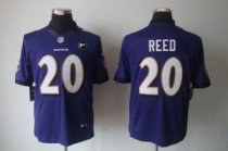 Nike Ravens -20 Ed Reed Purple Team Color With Art Patch Stitched NFL Limited Jersey