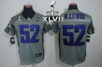 Nike Ravens -52 Ray Lewis Grey Shadow Super Bowl XLVII Stitched NFL Elite Jersey