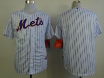 New York Mets Blank White Blue Strip Home Cool Base Stitched MLB Jersey