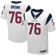 Nike Houston Texans -76 Duane Brown White Mens Stitched NFL Elite Jersey