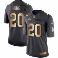 Nike Packers -20 Kevin King Black Stitched NFL Limited Gold Salute To Service Jersey