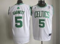 Boston Celtics -5 Kevin Garnett Stitched White NBA Jersey