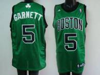 Boston Celtics -5 Kevin Garnett Stitched Green Black Number NBA Jersey
