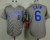 Kansas City Royals -6 Lorenzo Cain Grey Cool Base Stitched MLB Jersey