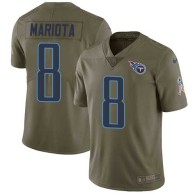 Nike Titans -8 Marcus Mariota Olive Stitched NFL Limited 2017 Salute to Service Jersey