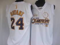 Los Angeles Lakers -24 Kobe Bryant White 2010 NBA Finals Champions Stitched NBA Jersey