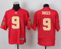Nike New Orleans Saints #9 Drew Brees Red Men's Stitched NFL Elite QB Practice Jersey