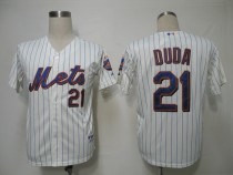 New York Mets -21 Lucas Duda Cream Blue Strip Alternate Cool Base Stitched MLB Jersey