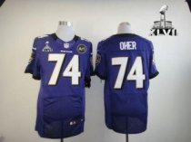 Nike Ravens -74 Michael Oher Purple Team Color Super Bowl XLVII Men Stitched NFL Elite Jersey