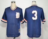 Mitchell and Ness Detroit Tigers #3 Alan Trammell Blue Throwback Stitched MLB Jersey