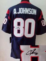 Nike Houston Texans -80 Andre Johnson Navy Blue Team Color Mens Stitched NFL Elite Autographed Jerse