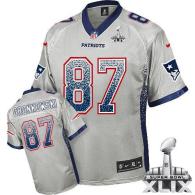 Nike New England Patriots -87 Rob Gronkowski Grey Super Bowl XLIX Mens Stitched NFL Elite Drift Fash