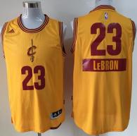 Cleveland Cavaliers -23 LeBron James Yellow 2014-15 Christmas Day Stitched NBA Jersey