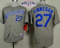 Kansas City Royals -27 Brandon Finnegan Grey Cool Base W 2014 World Series Patch Stitched MLB Jersey