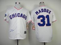 Mitchell And Ness 1988 Chicago Cubs -31 Greg Maddux White Throwback Stitched MLB Jersey