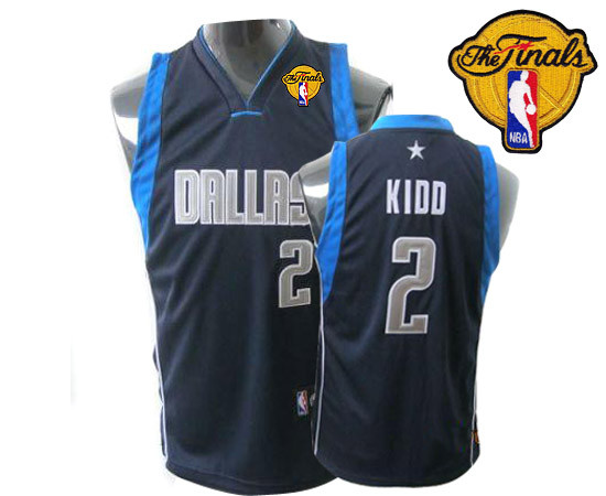 Dallas Mavericks 2011 Finals Patch #2 Jason Kidd Dark Blue Stitched Youth NBA Jersey
