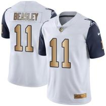 Nike Cowboys -11 Cole Beasley White Stitched NFL Limited Gold Rush Jersey
