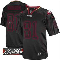 Nike San Francisco 49ers -81 Anquan Boldin Lights Out Black Mens Stitched NFL Elite Autographed Jers