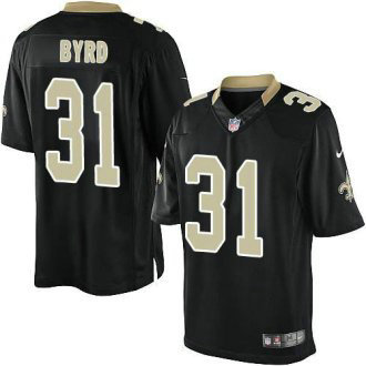 NEW Saints -31 Jairus Byrd Black Team Color NFL Limited Jersey