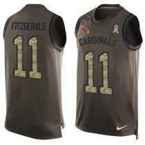 Nike Cardinals -11 Larry Fitzgerald Green Stitched NFL Limited Salute To Service Tank Top Jersey
