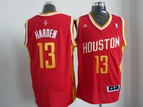 Revolution 30 Houston Rockets -13 James Harden Red Alternate Stitched NBA Jersey
