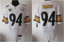 Nike Pittsburgh Steelers #94 Lawrence Timmons White With 80TH Patch Men's Stitched NFL Elite Jersey