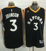 Toronto Raptors -3 James Johnson Black Gold Stitched NBA Jersey
