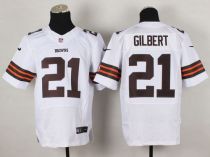 Nike Cleveland Browns -21 Justin Gilbert White Men's Stitched NFL Elite Jersey
