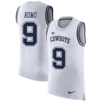 Nike Cowboys -9 Tony Romo White Stitched NFL Limited Rush Tank Top Jersey