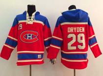 Montreal Canadiens -29 Ken Dryden Red Sawyer Hooded Sweatshirt Stitched NHL Jersey