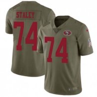Nike 49ers -74 Joe Staley Olive Stitched NFL Limited 2017 Salute to Service Jersey